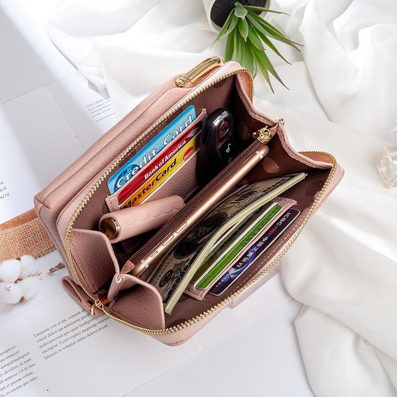 Women's Small Cross-Body Phone Bag PU Leather Mobile Cell Phone Holder Pocket Purse Wallet Sling Bag Mini Shoulder Bags