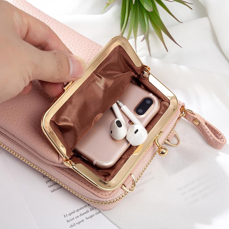 Women's Small Cross-Body Phone Bag PU Leather Mobile Cell Phone Holder Pocket Purse Wallet Sling Bag Mini Shoulder Bags