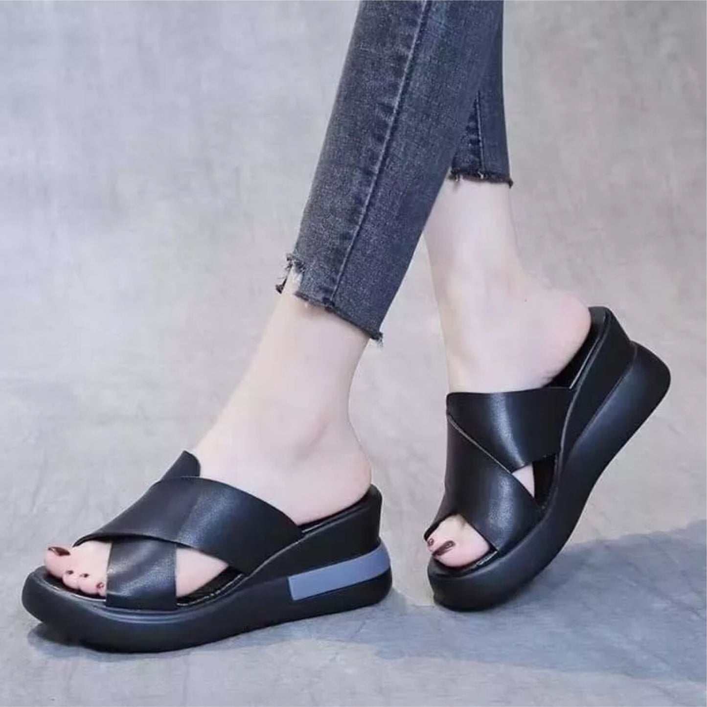 Women Solid Wedge Sandals for Eliminate Foot