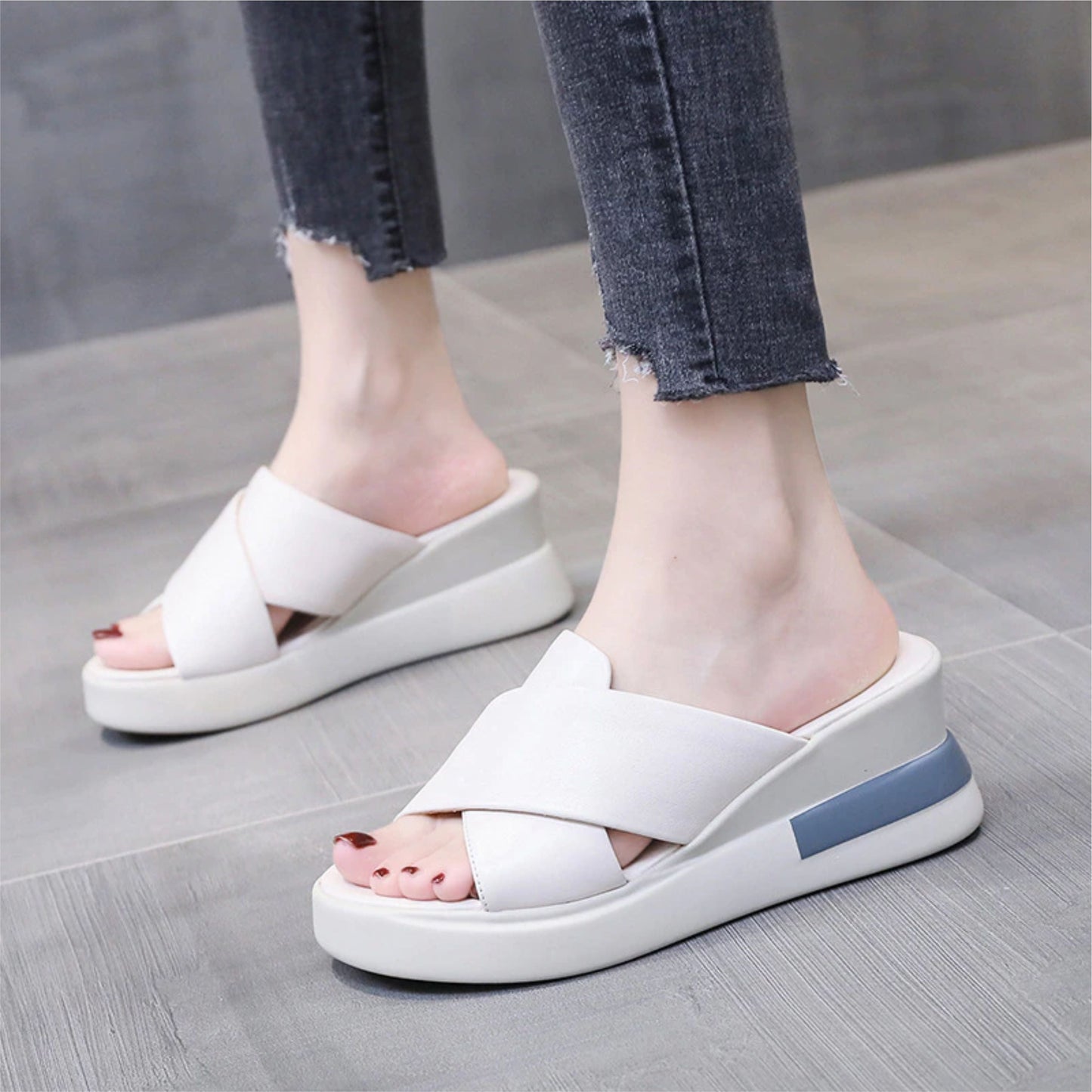 Women Solid Wedge Sandals for Eliminate Foot